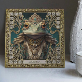 Carreau Tribal Spirit Frog - Retable d'art sur mesure