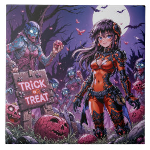 Carreau Trick ou traiter Halloween Zombies distribuer le c