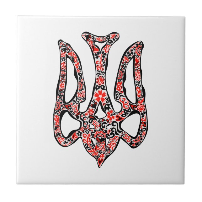 Carreau Trident de l'emblème national ukrainien tryzub sty (Devant)