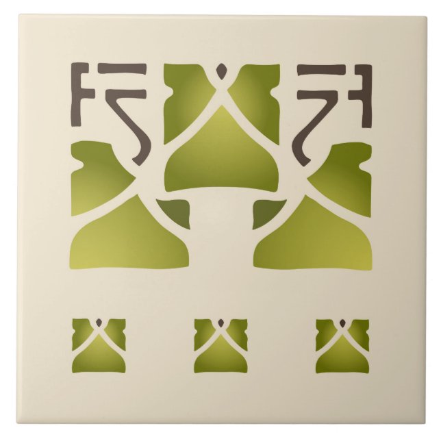 Carreau "Trio de feuille " adoptif de Hélène (Devant)