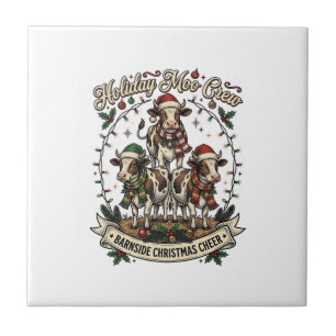 Carreau Trio de vaches de Noël Chemise de vacances de gran