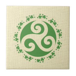 Carreau Triskelion celtique & Shamrocks