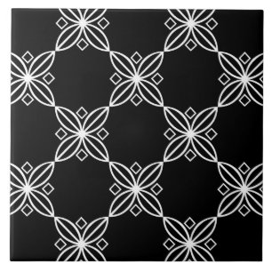 Carreau Trivet Art Déco Noir Et Blanc