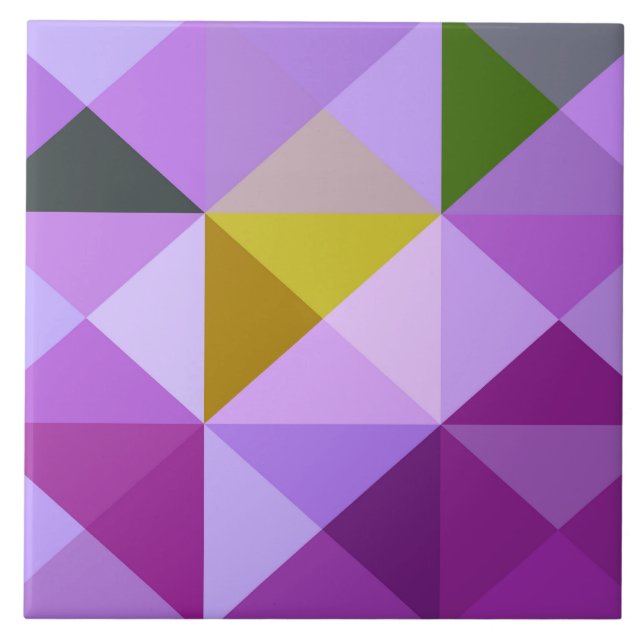 Carreau Trivet de tuiles Lavender violet géométrique (Devant)