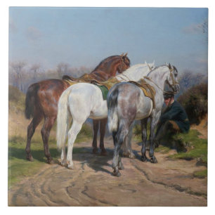 Carreau Trois chevaux étalons (par Rosa Bonheur)
