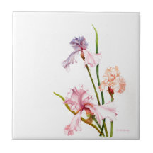 TROIS Pastel Irises TILE CÉRAMIQUE