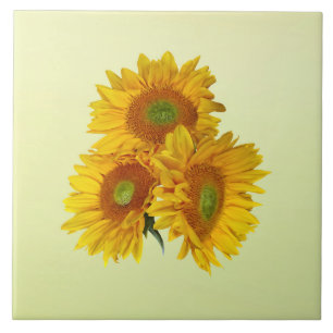 Carreau Trois tournesols dorés