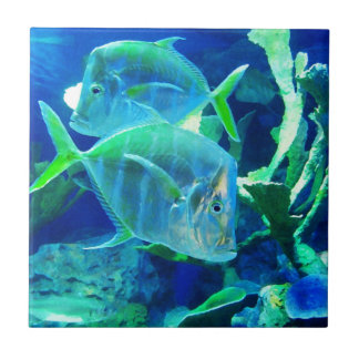 Carreau Tropcal Fish en bleu