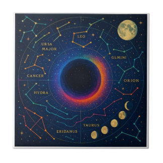 Carreau Trou Noir Cosmique & Constellations Art - Céleste