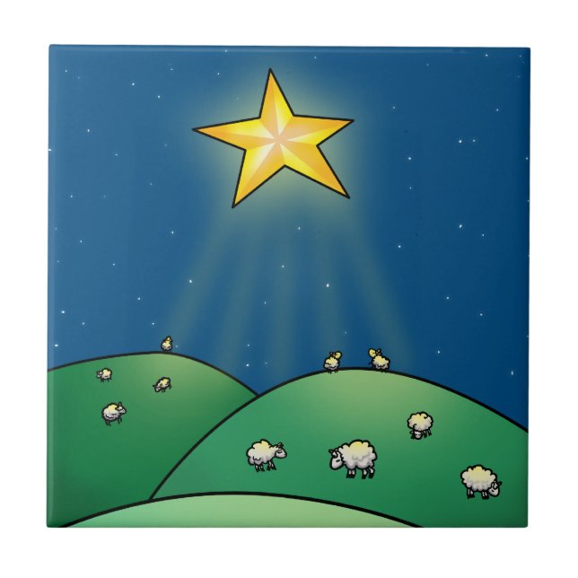 Carreau Troupeau des moutons sous l'étoile de Noël (Devant)