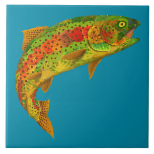 Carreau Truite arc-en-ciel de feuille d'Aspen 5