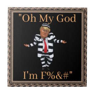 Carreau Trump en prison porte une vignette en céramique