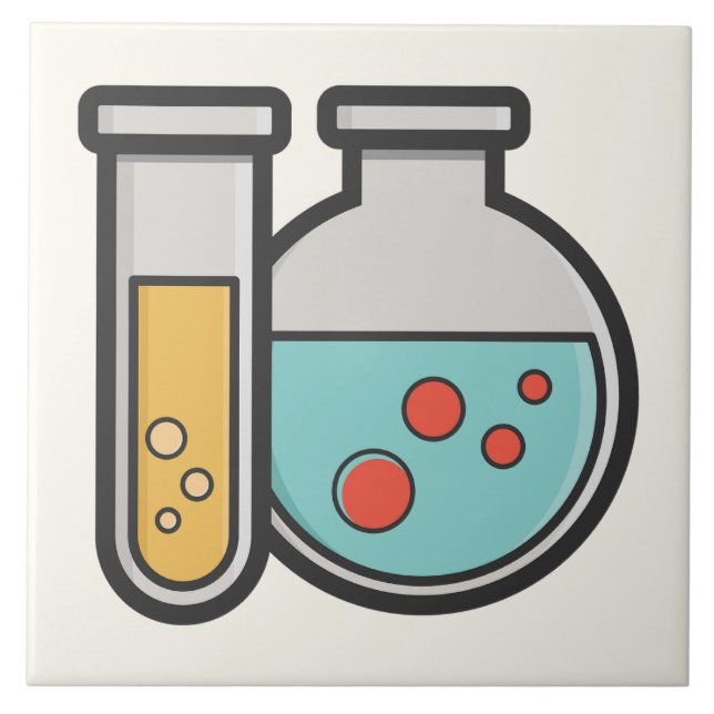 Carreau Tube d'essai de chimie et bécher (Devant)