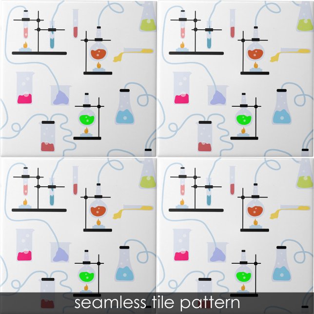 Carreau Tubes d'essai en chimie et science du laboratoire  (Chemistry Science Test Tubes Lab School Subject Ceramic Tile)