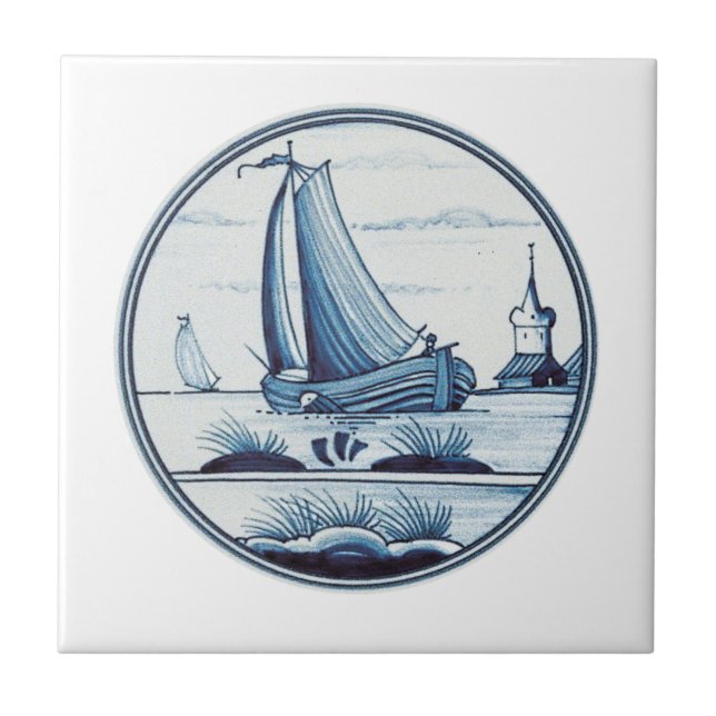 Carreau Tuile bleue traditionnelle néerlandaise (Devant)