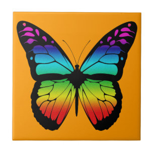 Carreau Tuile colorée de papillon