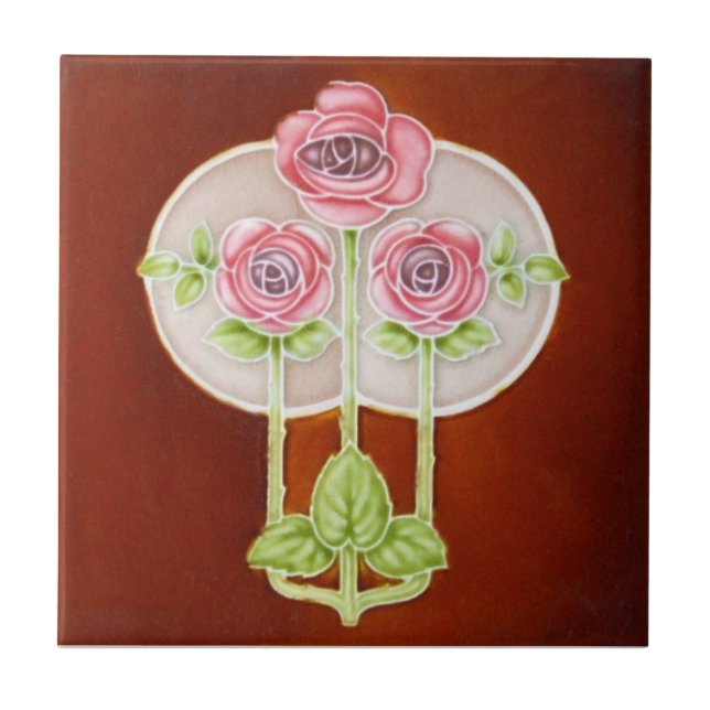 Carreau Tuile d'antiquité de reproduction de Nouveau de (Devant)