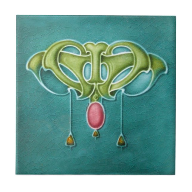 Carreau Tuile d'antiquité de reproduction de Nouveau de (Devant)