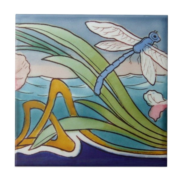 Carreau Tuile d'antiquité de reproduction de Nouveau de (Devant)