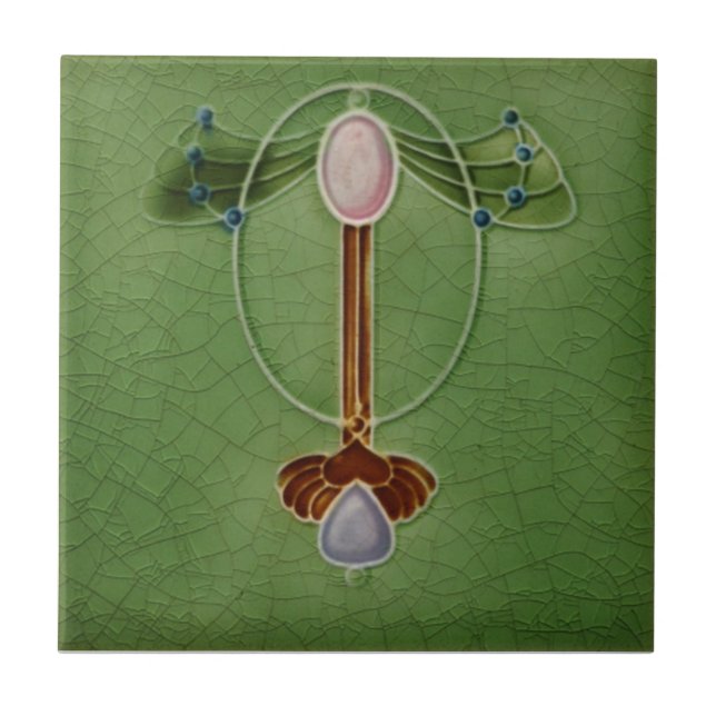 Carreau Tuile d'antiquité de reproduction de Nouveau de (Devant)