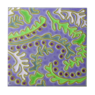 Carreau Tuile d'antiquité de reproduction de Paisley de