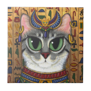 Carreau Tuile d'art de Bastet d'Egyptien de chat de déesse