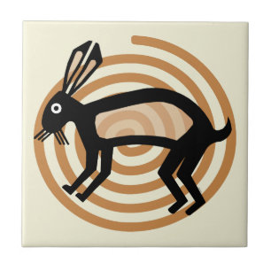 Carreau Tuile d'art de lapin de Mimbres