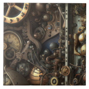 Carreau Tuile d'art Steampunk