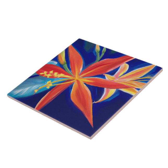 Carreau Tuile d'art tropical et hawaïen (Côté)