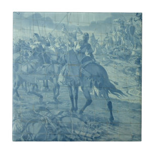 Carreau Tuile d'Azulejo de chevalier