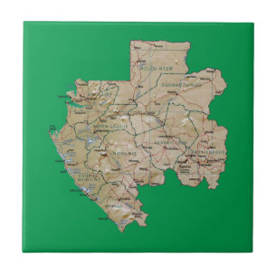 Carreau Tuile de carte du Gabon