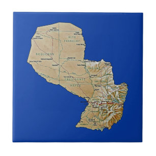 Carreau Tuile de carte du Paraguay