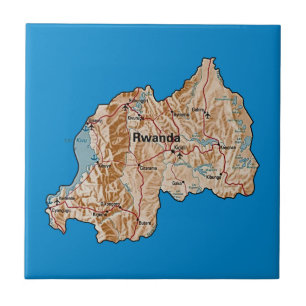 Carreau Tuile de carte du Rwanda
