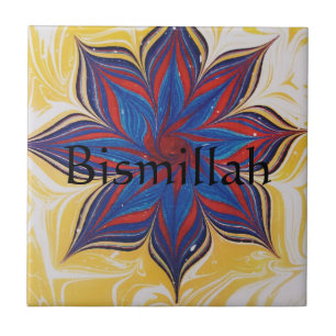 Carreau Tuile de céramique islamique, petite (4,25 po x 4