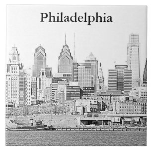 Carreau Tuile de croquis d'horizon de Philadelphie