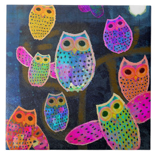 Carreau Tuile de cuisine en céramique Owl