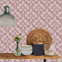 Tuile de cuisine, Rose Feuille rouge et blanche