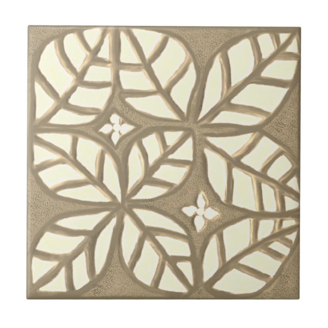 Carreau Tuile de cuisine, tan et blanc (Devant)