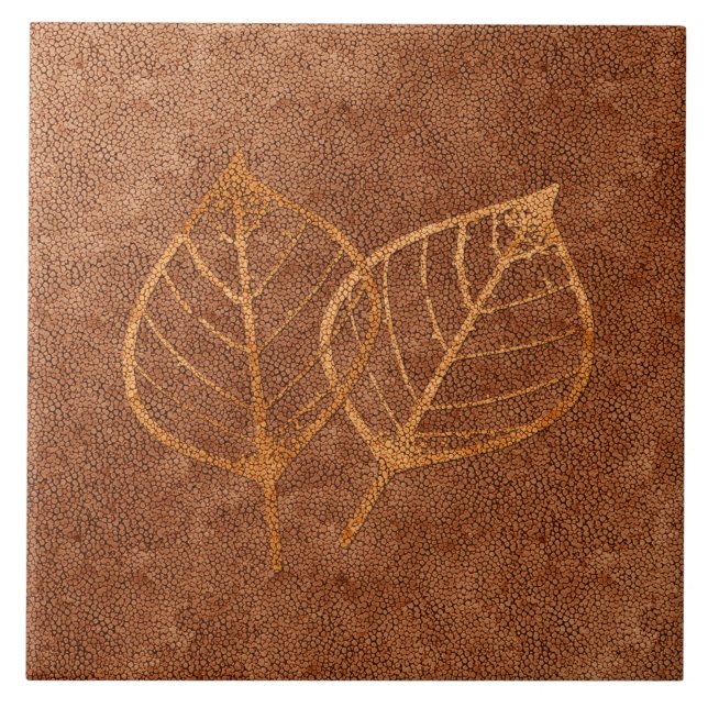 Carreau Tuile de cuivre en céramique Feuille (Devant)