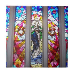Carreau Tuile de fenêtre d'église en verre souillé