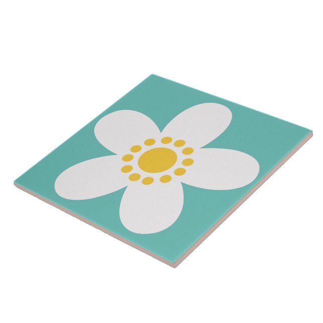 Carreau Tuile de fleurs rétro des années 60 les années 70 (Côté)