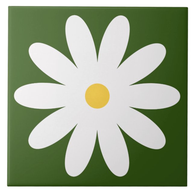 Carreau Tuile de fleurs rétro des années 60 les années 70 (Devant)