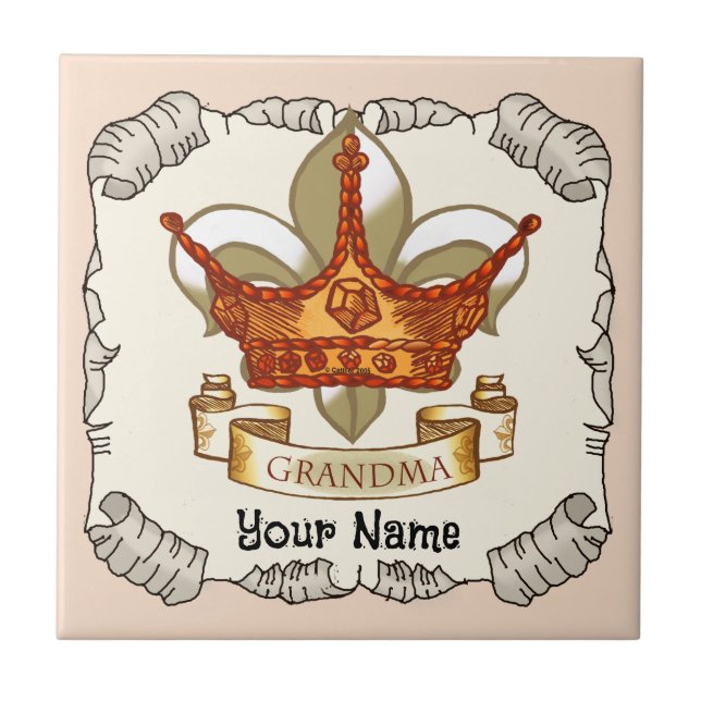 Carreau Tuile de grand-mère Queen Crown (Devant)