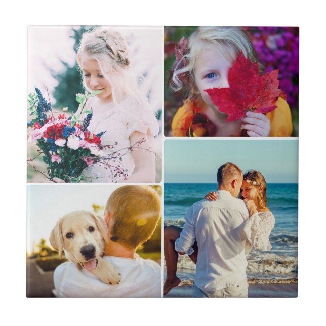 Carreau Tuile de la maison 4 photos arrondies (Devant)