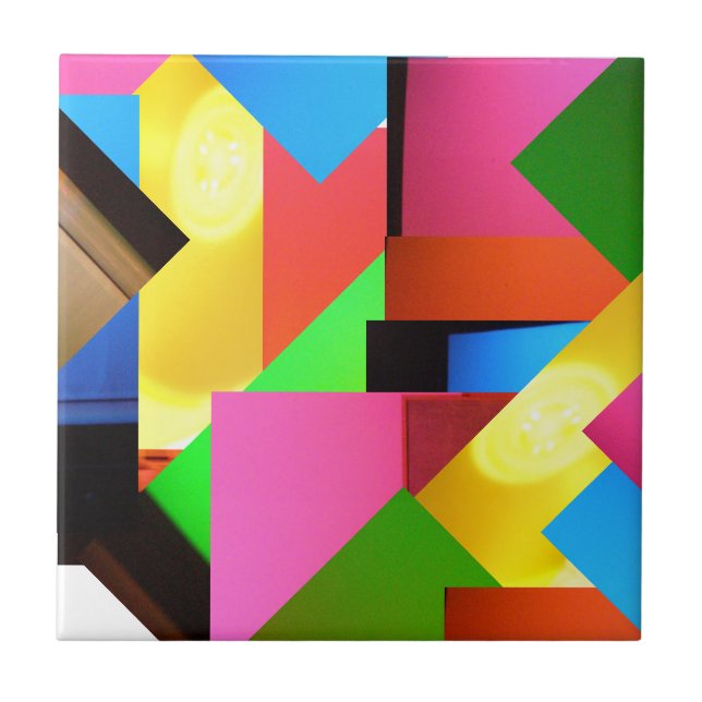 Carreau Tuile de mosaïque multi de couleur (Devant)