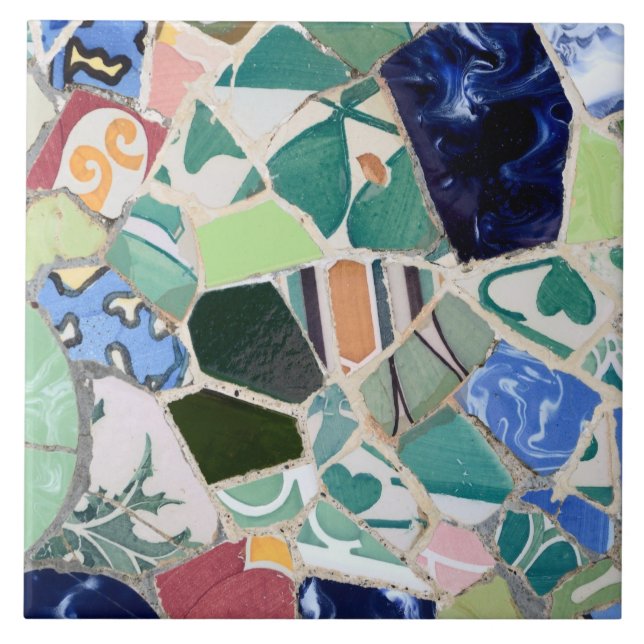 Carreau Tuile de mosaïques de Guell de parc (Devant)
