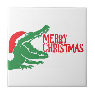 Carreau Tuile de noël d'Alligator
