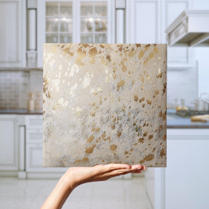 Carreau Tuile de parties scintillant métallique en faux or