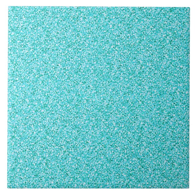 Carreau Tuile de parties scintillant métallique turquoise (Devant)