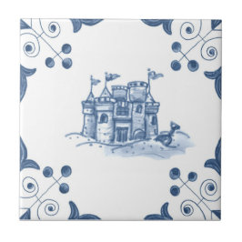 Carreau Tuile de pâté de sable de Delft avec des coins de